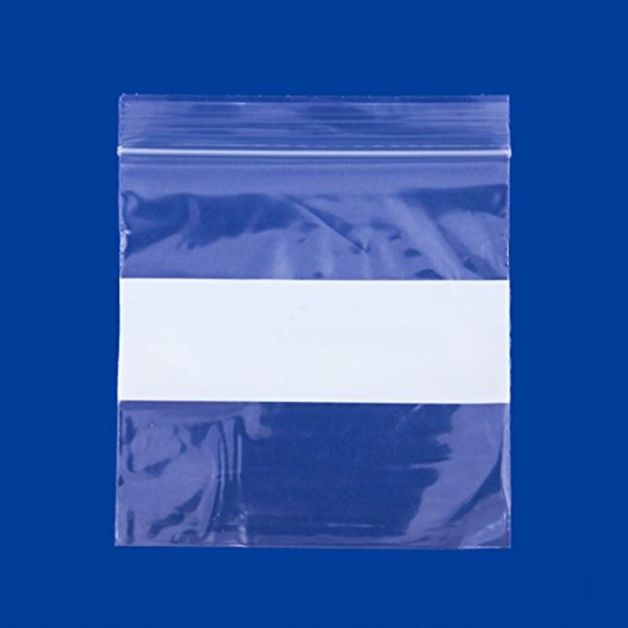 Clear Plastic Reclosable Zipper Bags 4x4 W/White Block (Package of 100)